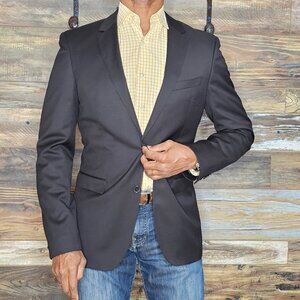 Hugo Boss Super 120 Wool Guabello Italy Dual Vent Stitched Lapel Blazer 40L